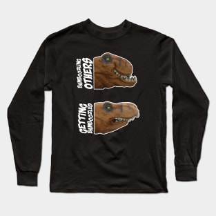 Bamboozling Vs Getting bamboozled Dinosaur Meme Long Sleeve T-Shirt